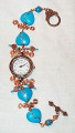 Copper and turquoise watch